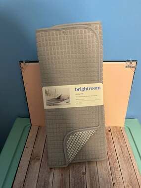 Brightroom Textured Microfiber Drying Mat, Grey, 18 in x 24 in